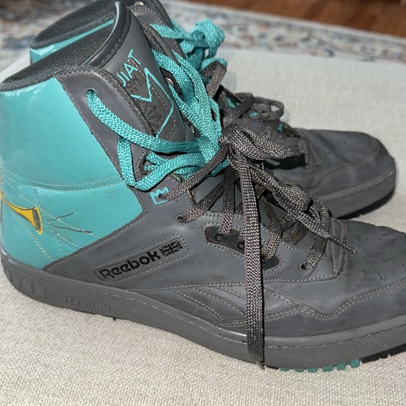 Reebok Jean Paul Basquiat-Size 12. Teal/Gray/Yellow. Gently Used. Great Cond - Picture 1 of 12